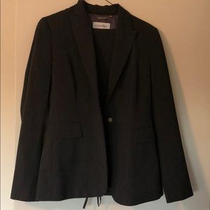 Calvin Klein charcoal gray pinstripe suit size 4